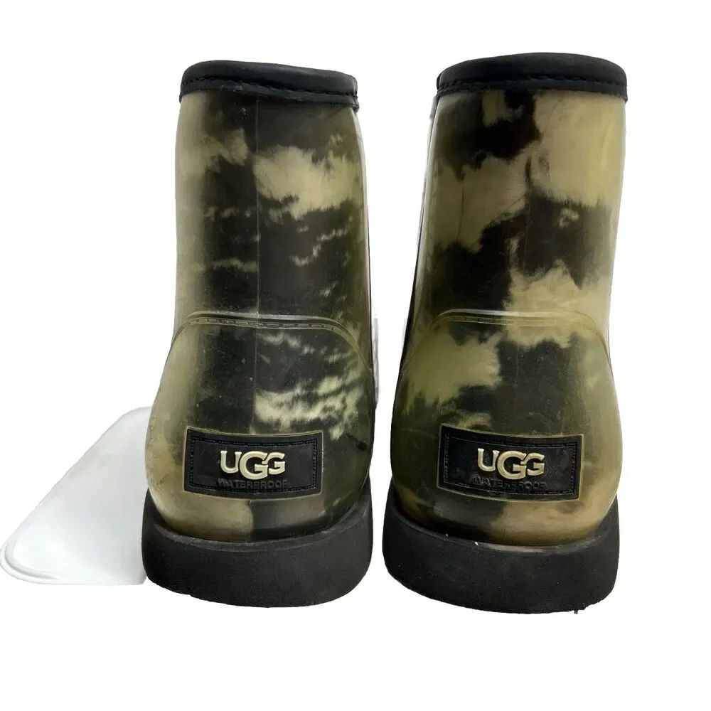 🔥UGG Classic Clear Women's Round Toe Waterproof Slip On Ankle Rain Snow Boots 7